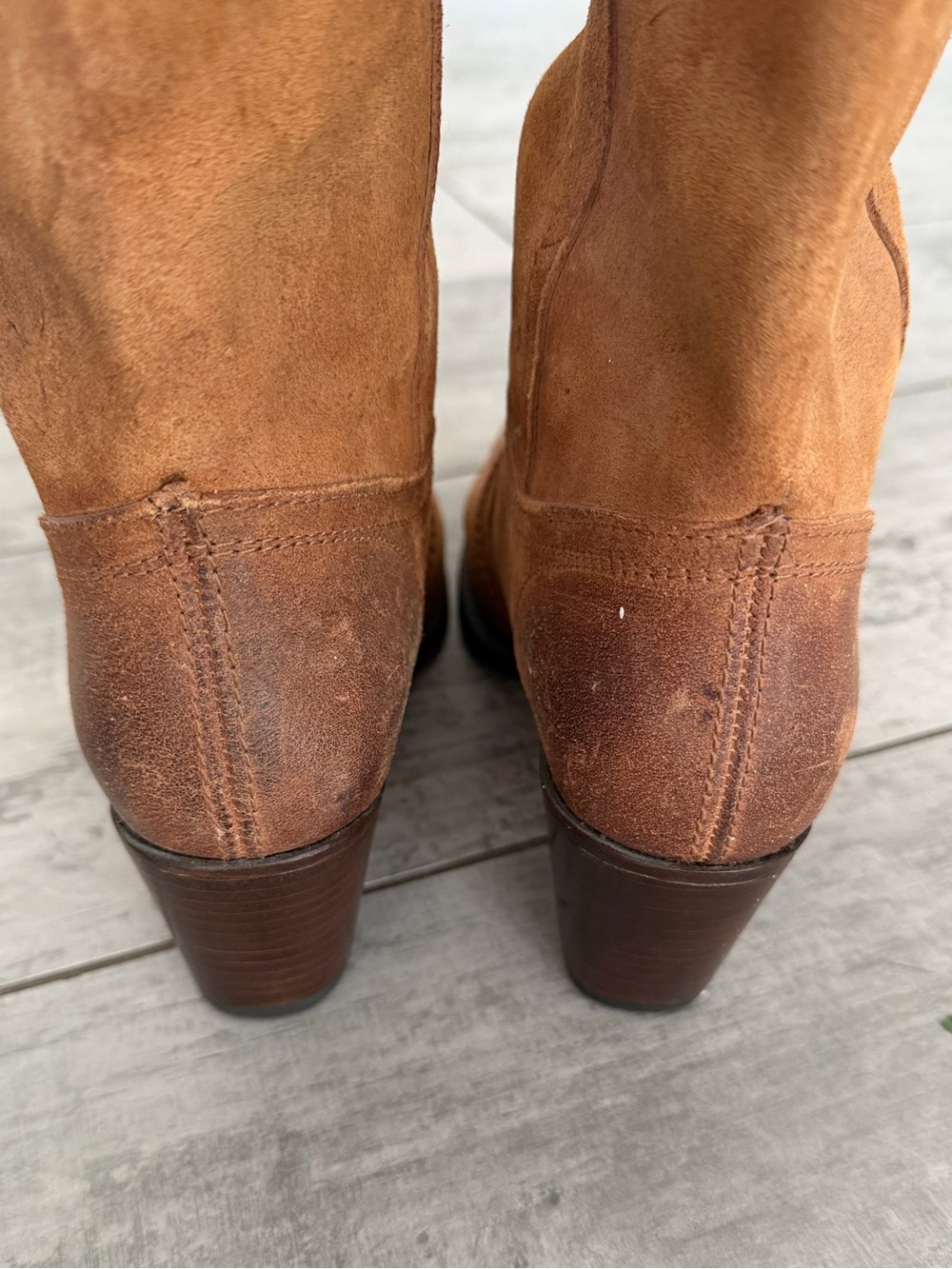 Frye Vintage Jane Camel/Brown Suede  Womens 8.5 Riding Boots - Picture 3 of 11